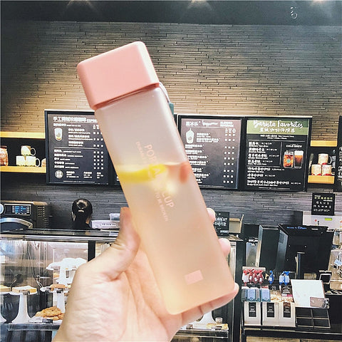 Square Frosted Plastic Water Bottle