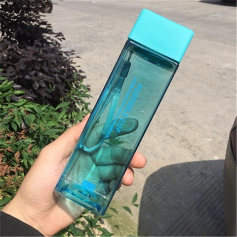 Square Frosted Plastic Water Bottle