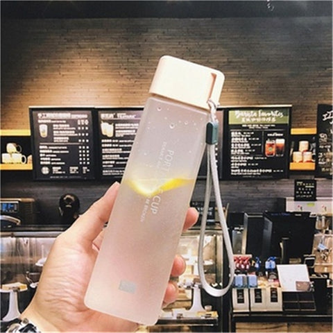 Square Frosted Plastic Water Bottle